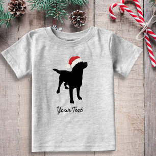 T-shirt Pour Bébé Chien noir de laboratoire avec le casquette de
