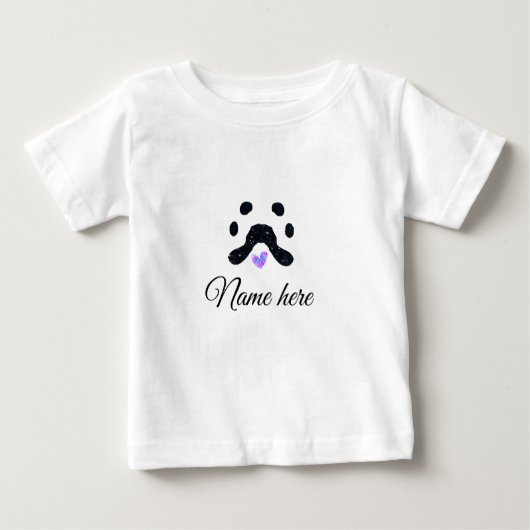 T-shirt Pour Bébé Chien patte noir animal ajouter nom texte animal p (Devant)
