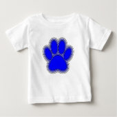T-shirt Pour Bébé Chien Paw En Bleu Avec Contours (Devant)