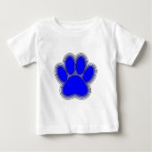 T-shirt Pour Bébé Chien Paw En Bleu Avec Contours (Devant)