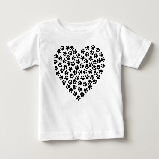 T-shirt Pour Bébé Chien Paws, Chiot Paws, Animal Paws, Coeur, Animal (Devant)