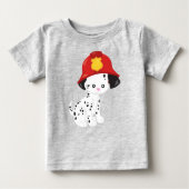 T-shirt Pour Bébé Chien pompier, Pompier, Dalmatien, Chien mignon (Devant)