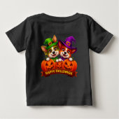 T-shirt Pour Bébé Chiens adorables en costumes d'Halloween (Dos)