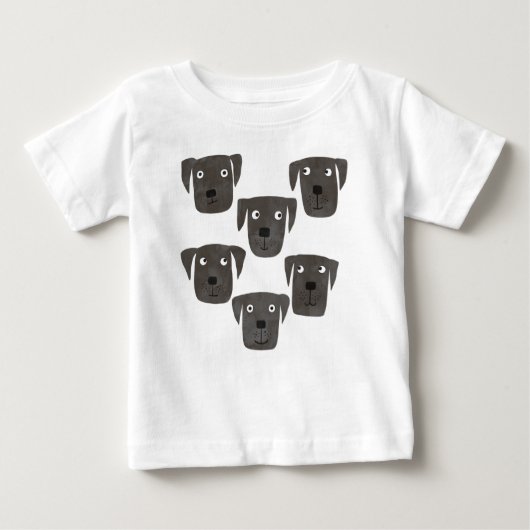 T-shirt Pour Bébé Chiens de récupération du Labrador noir (Devant)