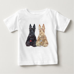 T-shirt Pour Bébé Chiens écossais à roue et noirs
