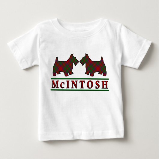 T-shirt Pour Bébé Chiens écossais Clan McIntosh Tartan (Devant)