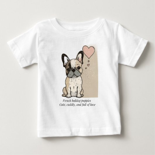 T-shirt Pour Bébé Chiens français - Mignonnes et pleins d'amour (Devant)