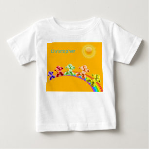 T-shirt Pour Bébé Chiens sur le t-shirt bébé arc-en-ciel
