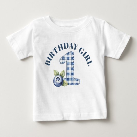 T-shirt Pour Bébé Child's Blueberry Berry First Birthday (Devant)
