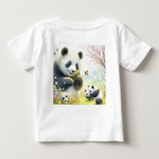 T-shirt Pour Bébé Chillin' avec Pandas (Dos)