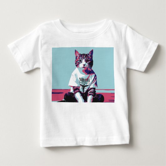 T-shirt Pour Bébé Chillin de chat mignon' (Devant)
