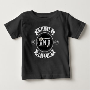 T-shirt Pour Bébé Chillin et Grillin Funky extérieur BBQ été