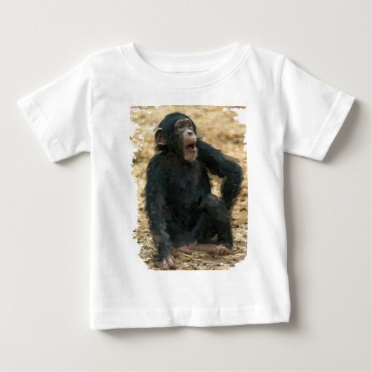 T-shirt Pour Bébé Chimpanzé de bébé au jeu (Devant)