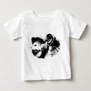 T-shirt Pour Bébé Chimpanzé noir et blanc