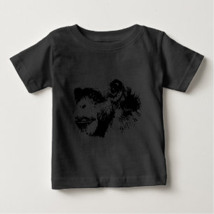 T-shirt Pour Bébé Chimpanzé noir et blanc