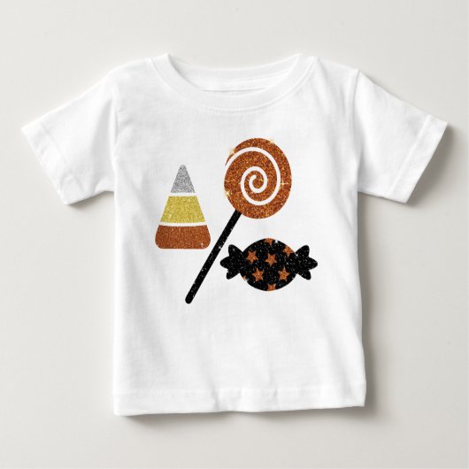 T-shirt Pour Bébé Chimy Halloween bonbon Blanc Toddler Ruffle (Devant)
