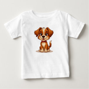 T-shirt Pour Bébé Chiot Brun Mignon Pour Les Amateurs De Chiens