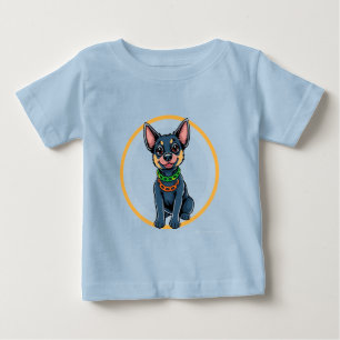 T-shirt Pour Bébé Chiot de dessin animé adorable