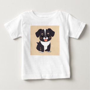 T-shirt Pour Bébé Chiot de dessin animé mignon avec une expression a