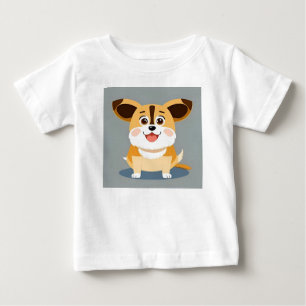 T-shirt Pour Bébé Chiot de dessin animé mignon avec une expression a