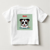 T-shirt Pour Bébé Chiot de dessin animé mignon avec une expression a (Dos)