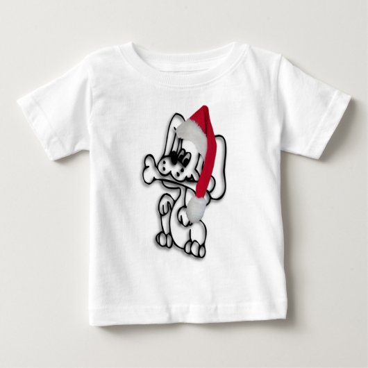 T-shirt Pour Bébé Chiot de Noël (Devant)