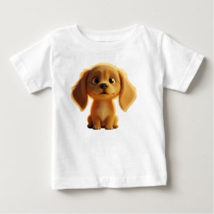 T-shirt Pour Bébé Chiot doré adorable en illustration 3D