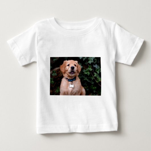 T-shirt Pour Bébé Chiot Golden Retriever (Devant)