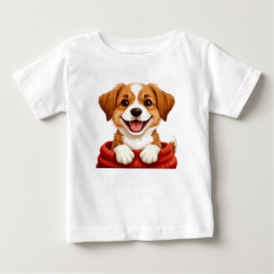 T-shirt Pour Bébé Chiot Mignon Avec Écharpe Pour Amateurs de Chiens