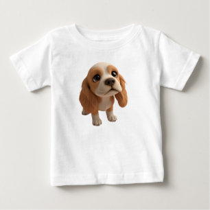 T-shirt Pour Bébé Chiot Spaniel Animé aux Yeux Expressifs