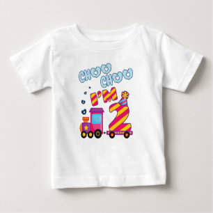 T-shirt Pour Bébé Choo Choo I m 2 2e train d'anniversaire