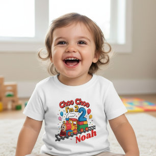 T-shirt Pour Bébé Choo Choo J'ai 2 ans ! Anniversaire du train perso