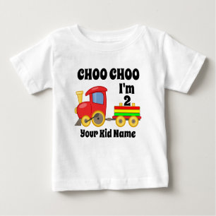 T-shirt Pour Bébé Choo Choo J'ai 2 ans Cadeau Anniversaire de enfant