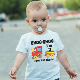 T-shirt Pour Bébé Choo Choo J'ai 2 ans Cadeau Anniversaire de enfant