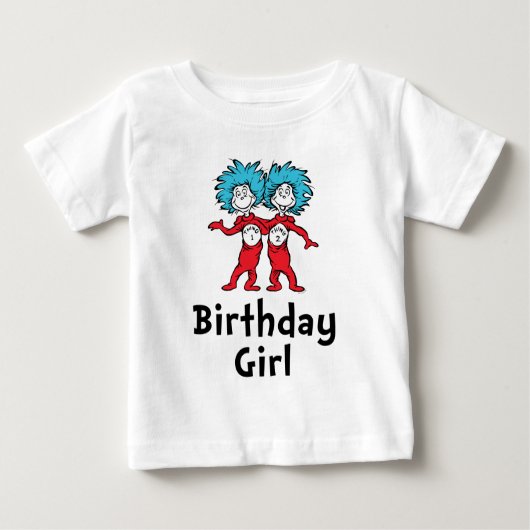 T-shirt Pour Bébé Chose Une Chose Deux Jumeaux Anniversaire | Fille  (Devant)