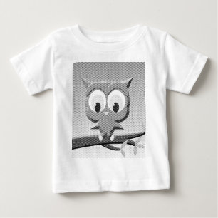T-shirt Pour Bébé Chouette À Papier En Noir Et Blanc