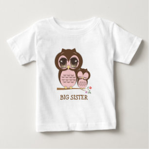 T-shirt Pour Bébé Chouette à Soeur avec Sleepy Lil' Baby Sis