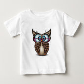 T-shirt Pour Bébé Chouette aux grands yeux (Devant)