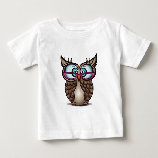 T-shirt Pour Bébé Chouette aux grands yeux (Devant)