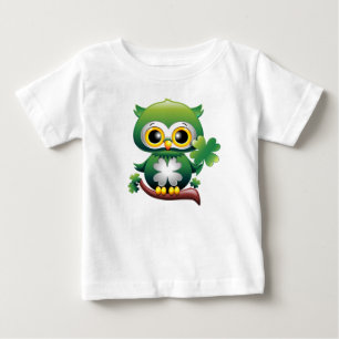 T-shirt Pour Bébé Chouette bébé mignonne St Patrick dessin animé