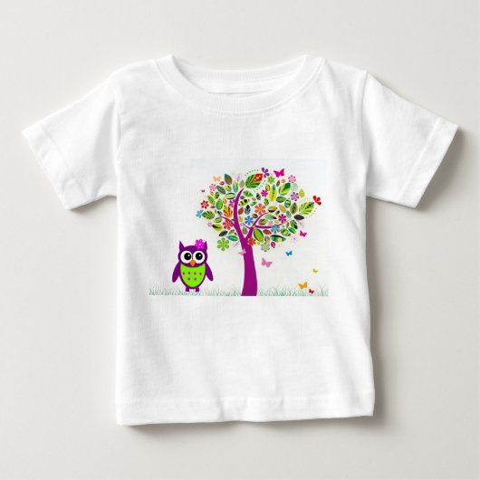 T-shirt Pour Bébé Chouette branchée (Devant)