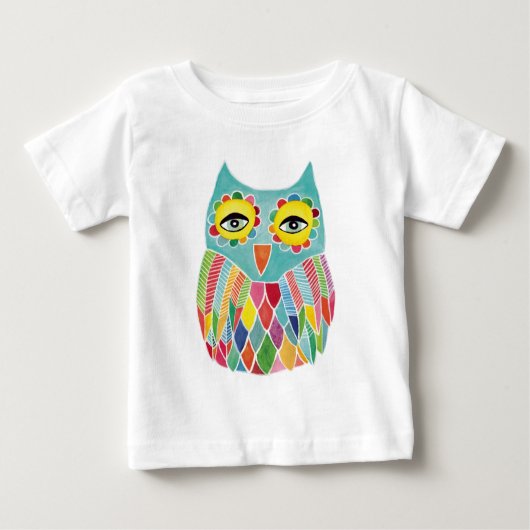 T-shirt Pour Bébé Chouette colorée mignonne (Devant)