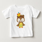 T-shirt Pour Bébé Chouette d'action de grâces, Chouette Brown, Choue (Devant)