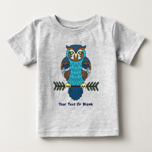 T-shirt Pour Bébé Chouette d'art populaire nordique (Devant)