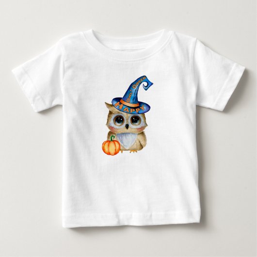 T-shirt Pour Bébé Chouette Halloween (Devant)
