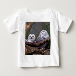 T-shirt Pour Bébé Chouette Harfang Couple Art Bois Faune Sauvage