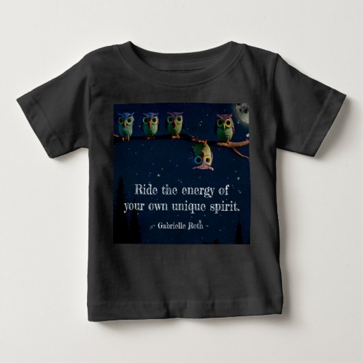 T-shirt Pour Bébé Chouette qui est différent avec un collage de devi (Devant)
