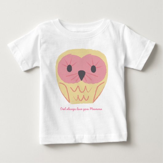 T-shirt Pour Bébé Chouette rose mignonne Baby Onsie Baby shower cade (Devant)
