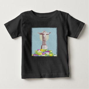 T-shirt Pour Bébé Christ le Rédempteur affiche de voyage Favela
