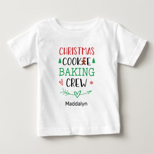 T-shirt Pour Bébé Christmas Cookie Baking Crew Nom de famille (Devant)